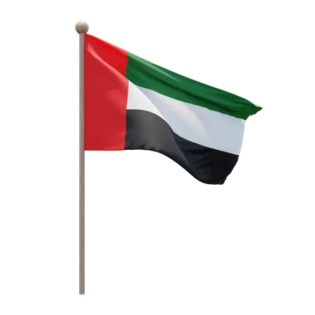 United Arab Emirates Flag Pole  3D Flag