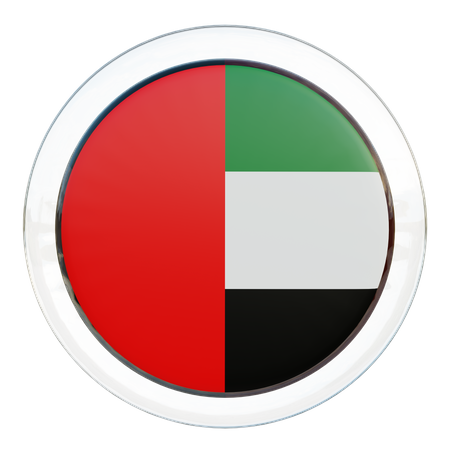 United Arab Emirates Round Flag 3D Icon