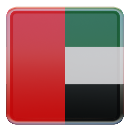 United Arab Emirates Square Flag  3D Icon