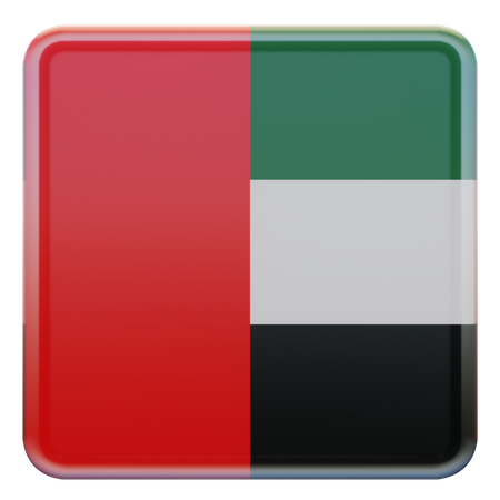 United Arab Emirates Square Flag 3D Icon