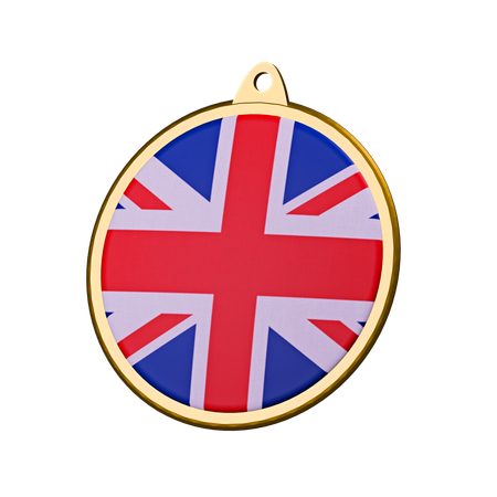 United Kingdom Flag Medal Badge  3D Icon