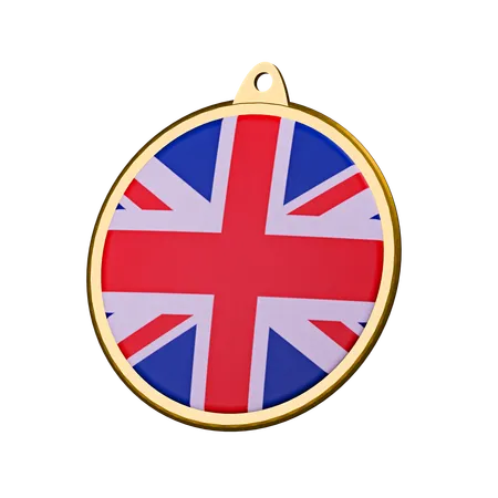 United Kingdom Flag Medal Badge  3D Icon