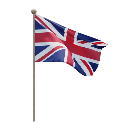 United Kingdom Flag Pole  3D Flag