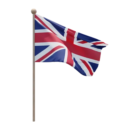 United Kingdom Flag Pole  3D Illustration