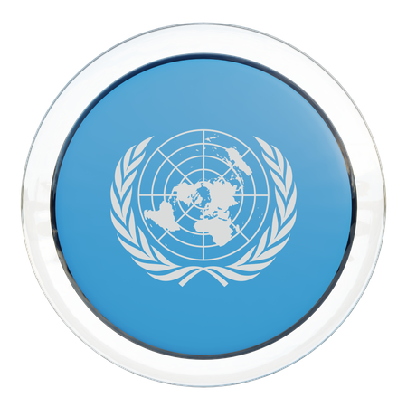 United Nations Round Flag 3D Icon