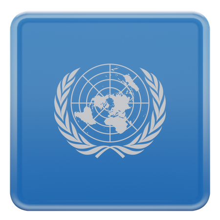 United Nations Square Flag 3D Icon