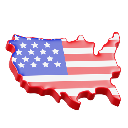 United States Map  3D Icon