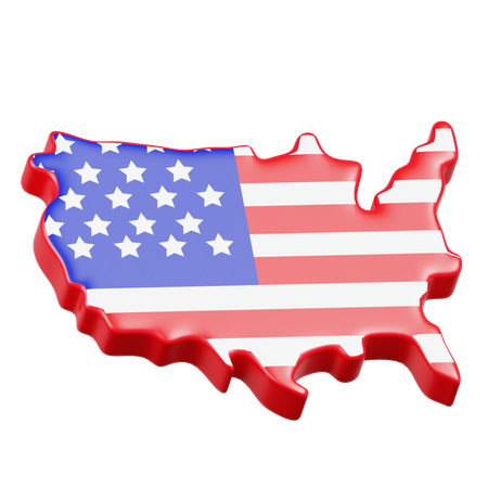 United States Map  3D Icon