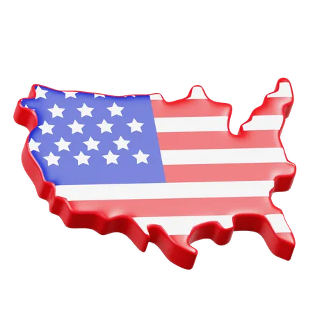 United States Map  3D Icon