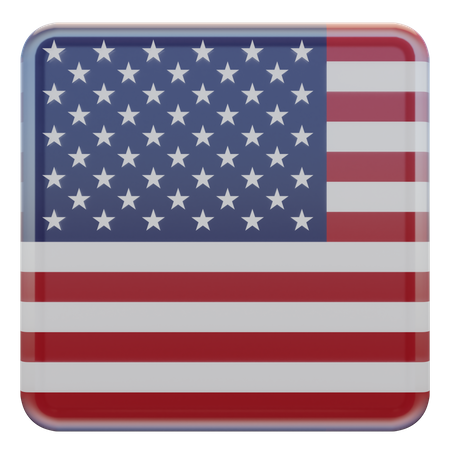 United States Square Flag  3D Icon