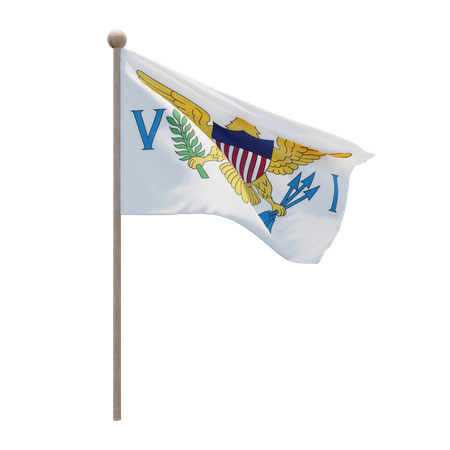 United States Virgin Islands Flag Pole 3D Illustration