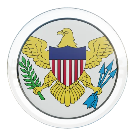 United States Virgin Islands Round Flag 3D Icon