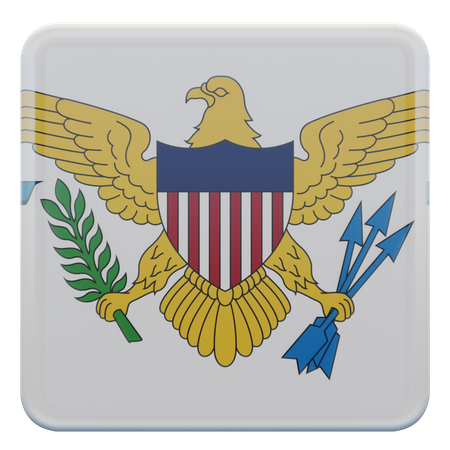 United States Virgin Islands Square Flag  3D Icon