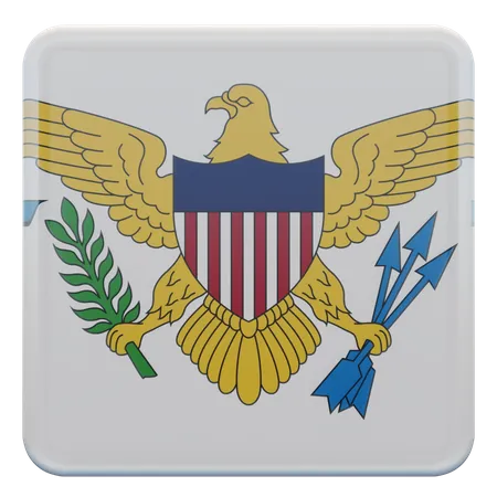 United States Virgin Islands Square Flag  3D Icon