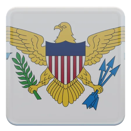 United States Virgin Islands Square Flag 3D Icon