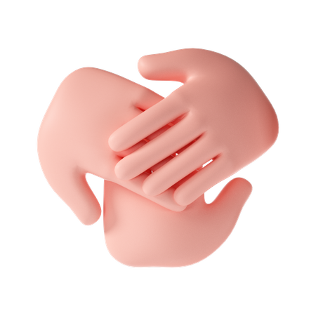 Unity hand gesture  3D Illustration