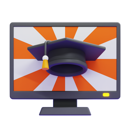 Universidade on-line  3D Icon