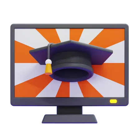 Universidade on-line  3D Icon