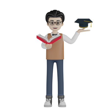 University Professor  3D Illustration