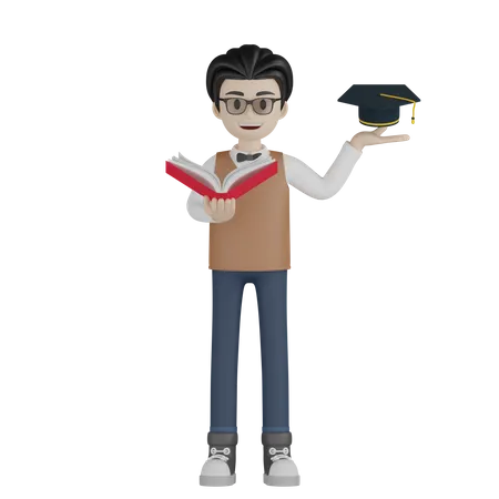 University Professor  3D Illustration