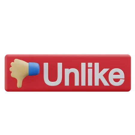 Unlike Button 3 D Social Media Action Button 3D Icon