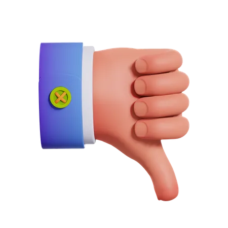 Unlike hand Gesture  3D Illustration