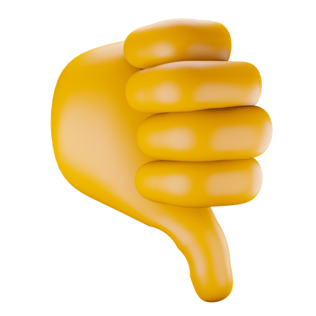 Unlike or thumb down hand gesture 3D Illustration