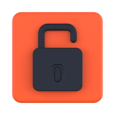 Unlock  3D Icon