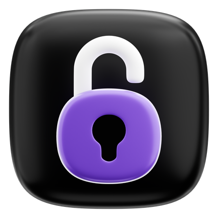 Unlock  3D Icon