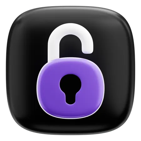 Unlock  3D Icon