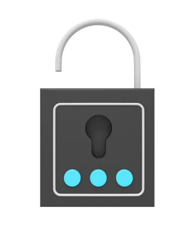 Opened Security Padlock 3D Icon