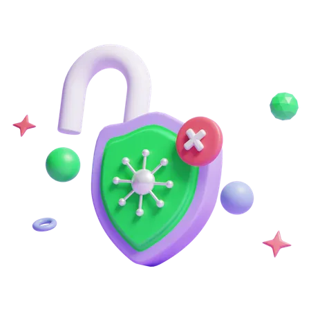 3 D Shield Security Concept Icon Or 3 D Online Security Icon Or 3 D Account Security Icon 3D Icon