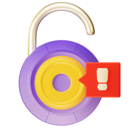 Unlock Alert  3D Icon