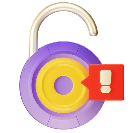 Unlock Alert  3D Icon