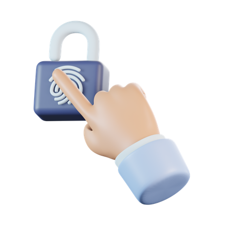 Unlock Biometric Fingerprint  3D Icon