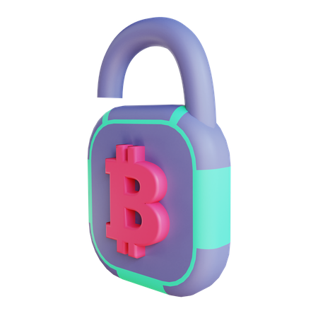 Unlock Bitcoin 3D Illustration