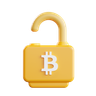 3d unlock cryptocurrency illustration