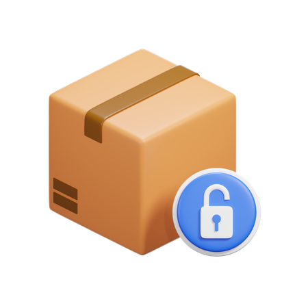 Unlock Box  3D Icon