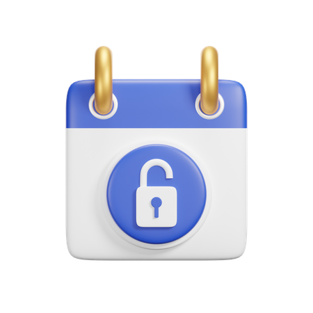 Unlock Calendar  3D Icon