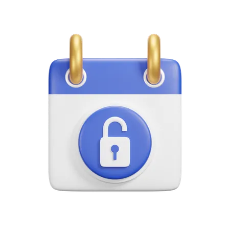 Unlock Calendar  3D Icon