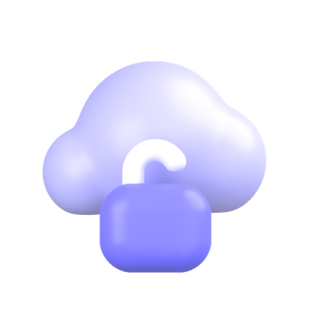 Unlock Cloud  3D Icon