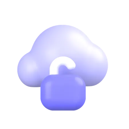 Unlock Cloud  3D Icon