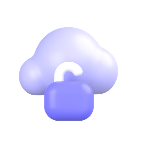 Unlock-cloud 3D Illustration