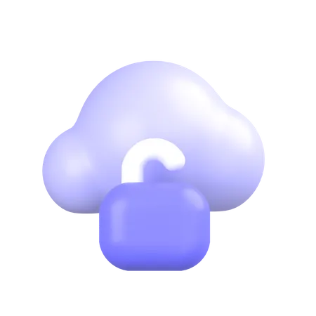 Unlock Cloud  3D Icon