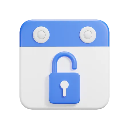 Unlock Date  3D Icon