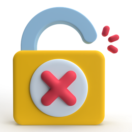 Unlock Error  3D Icon