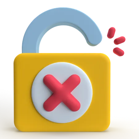 Unlock Error  3D Icon