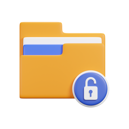 Unlock Folder  3D Icon