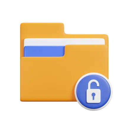 Unlock Folder  3D Icon