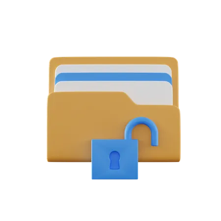 Unlock Folder  3D Icon